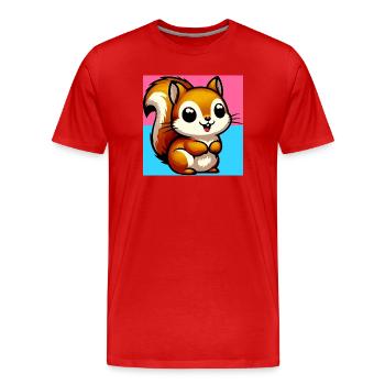 squirrel - Men's Premium Organic T-Shirt - red - Front - Damien (186cm)