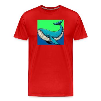 Wal - Männer Premium Bio T-Shirt - Rot - Vorne - Damien (186cm)