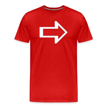 Pfeil rechts links Symbol - Männer Premium Bio T-Shirt - Rot - Vorne - Damien (186cm)