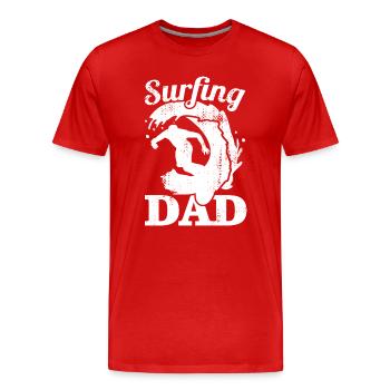 Surfer Papa - Männer Premium Bio T-Shirt - Rot - Vorne - Damien (186cm)