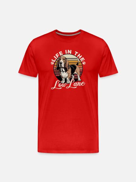 Funny Dog Breed Basset Hound - Männer Premium Bio T-Shirt - Rot