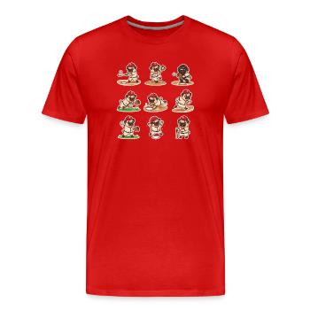 Suesser Mops Baseball Spieler Lustiger Hund Sport - Männer Premium Bio T-Shirt - Rot - Vorne - Damien (186cm)