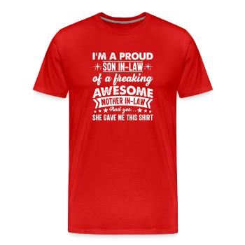 Proud Son-in-Law Shirt: Awesome MIL - Men's Premium Organic T-Shirt - red - Front - Damien (186cm)