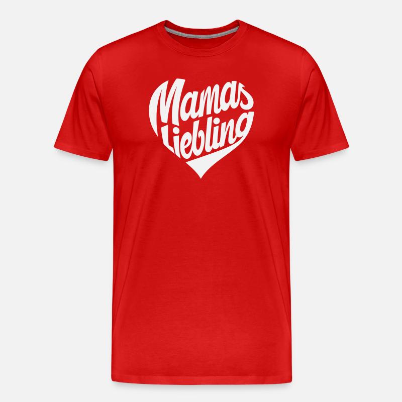 Mamas Liebling Herzdesign - Männer Premium Bio T-Shirt - Rot