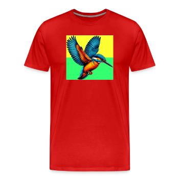 martin-pêcheur - T-shirt bio Premium Homme - rouge - Devant - Damien (186cm)