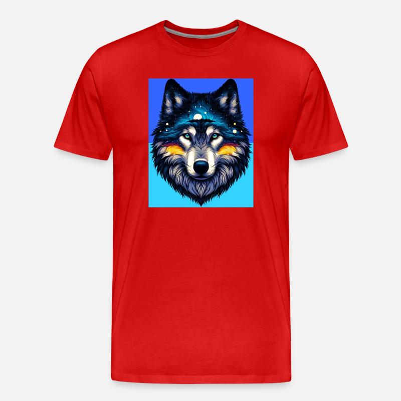 Wolf - Männer Premium Bio T-Shirt - Rot