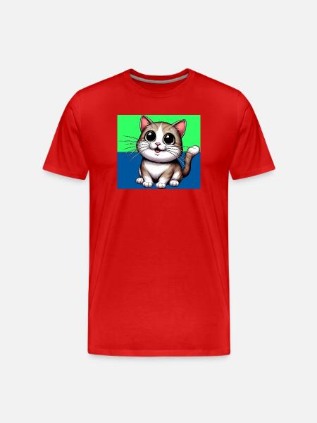chat - T-shirt bio Premium Homme - rouge