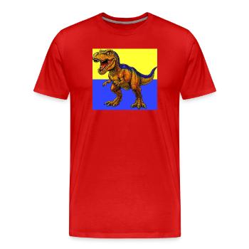 dinosaure - T-shirt bio Premium Homme - rouge - Devant - Damien (186cm)