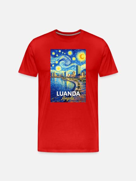 Luanda Evening Star Coastal Poetry - Men's Premium Organic T-Shirt - red