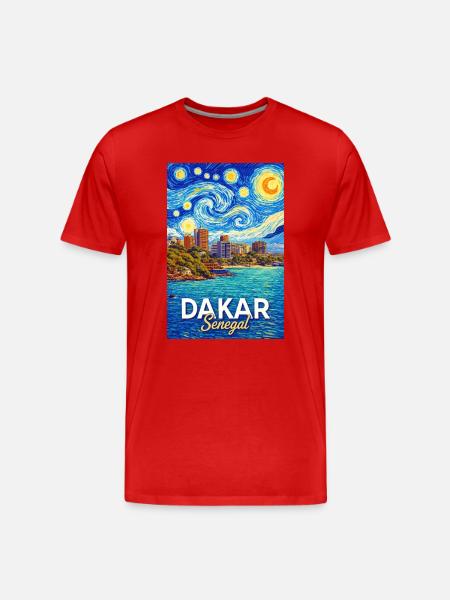 Dakar Senegal Starry Sky Coast - Men's Premium Organic T-Shirt - red