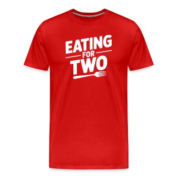 Essen für zwei - Männer Premium Bio T-Shirt - Rot - Vorne - Damien (186cm)
