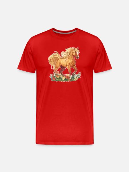 Hest - Herre Premium T-shirt økologisk - rød