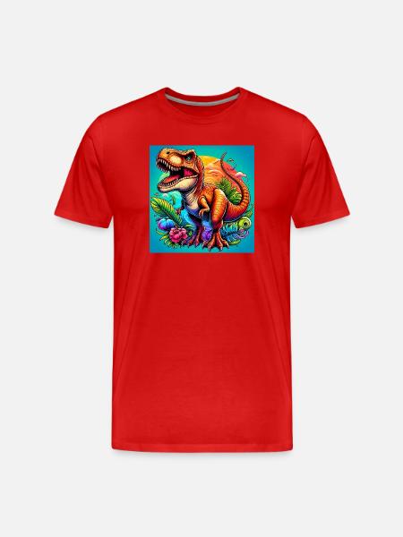 dinosaur - Men's Premium Organic T-Shirt - red