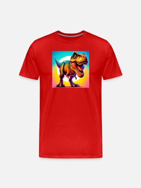Dinosaurier - Männer Premium Bio T-Shirt - Rot