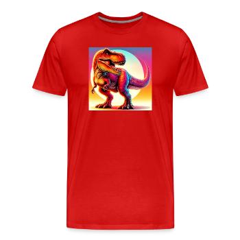 dinosaure - T-shirt bio Premium Homme - rouge - Devant - Damien (186cm)
