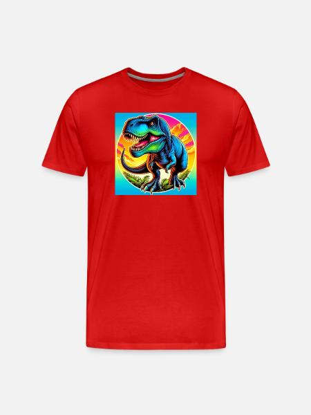 Dinosaurier - Männer Premium Bio T-Shirt - Rot