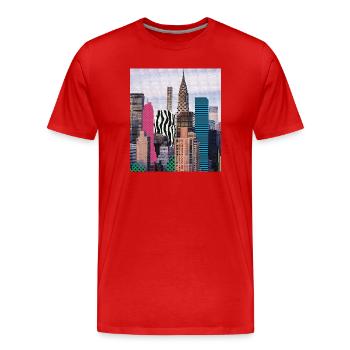 NYC - T-shirt bio Premium Homme - rouge - Devant - Damien (186cm)