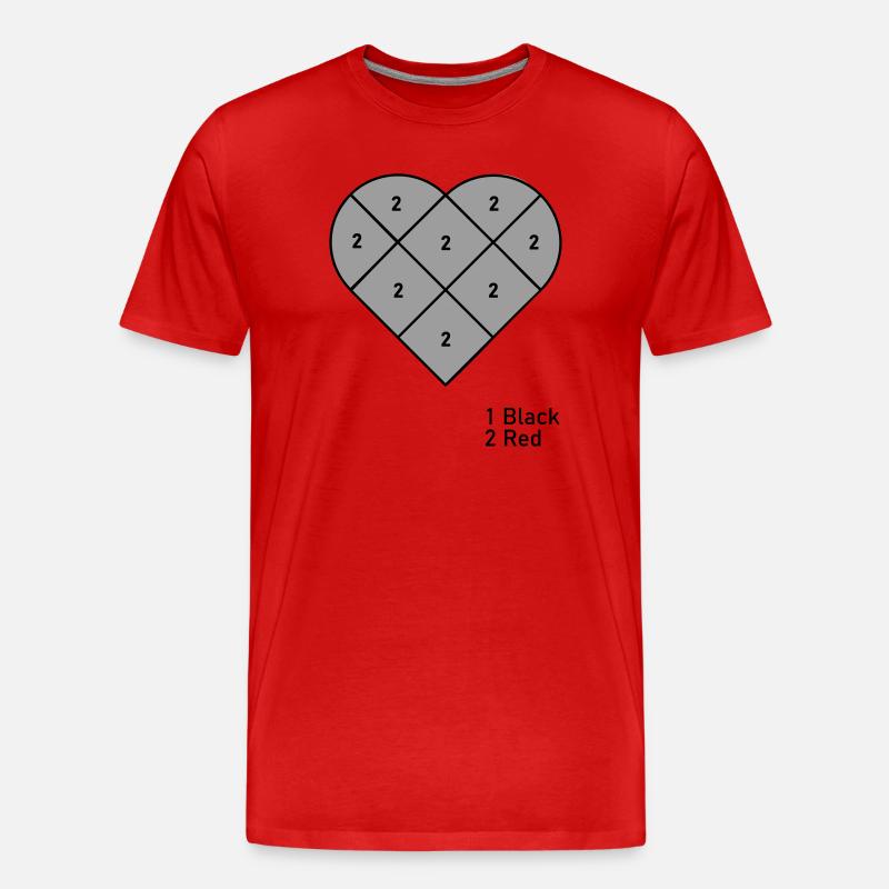 Hjerte efter Tal - Herre Premium T-shirt økologisk - rød