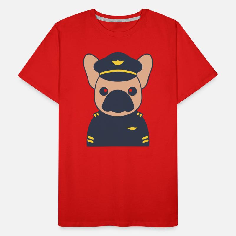 Frenchie Pilot Kapitän Uniform Männer Premium Bio T-Shirt