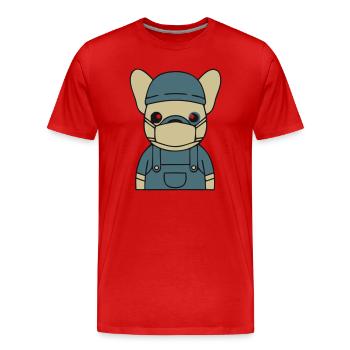 Frenchie Pflegekraft OP Maske - Männer Premium Bio T-Shirt - Rot - Vorne - Damien (186cm)