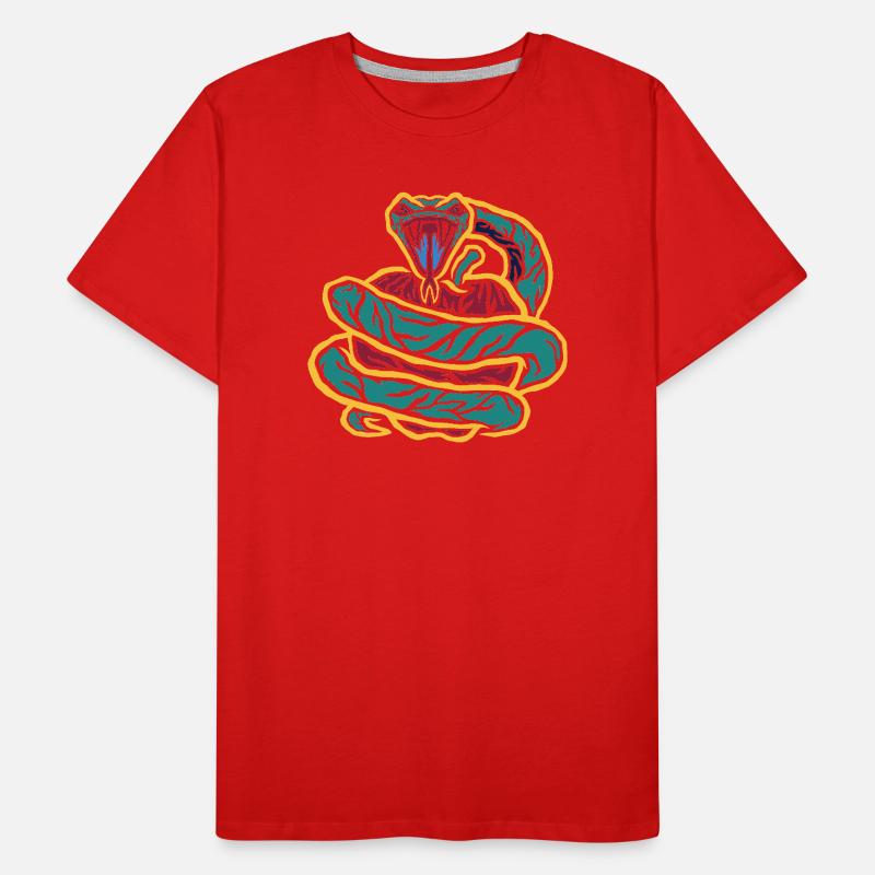 Curled Snake Neon Men's Premium Organic T-Shirt