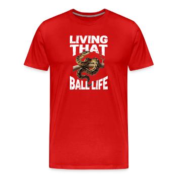 Königspython Schlangen Liebhaber Terrarium Python - Männer Premium Bio T-Shirt - Rot - Vorne - Damien (186cm)