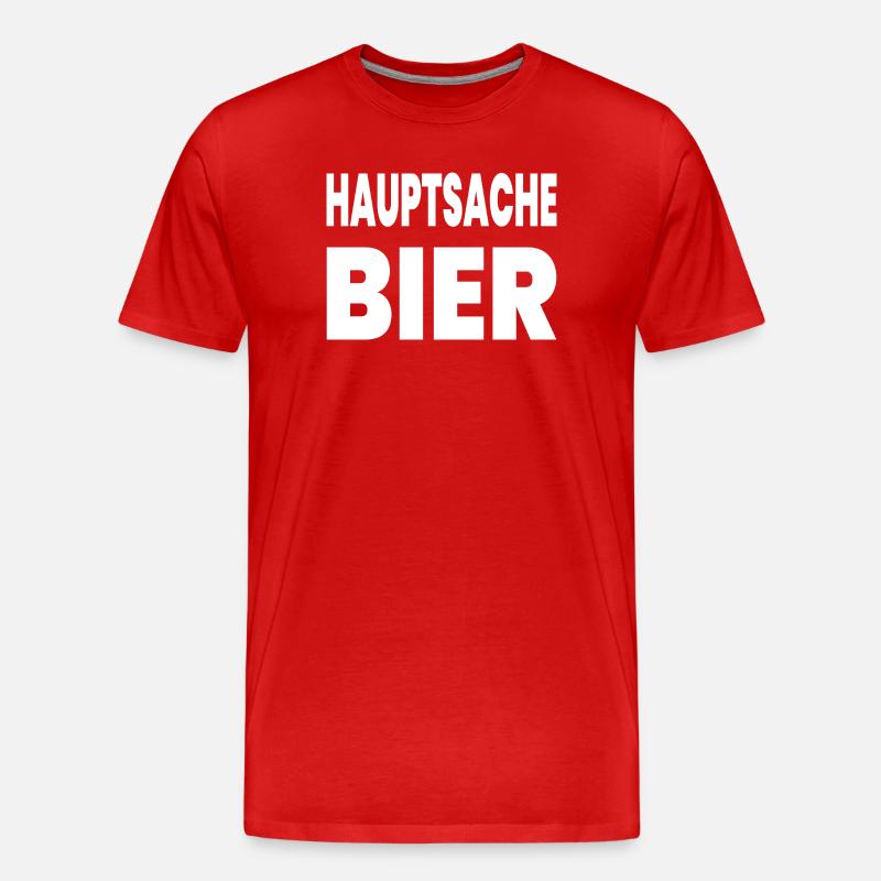 Bier - Männer Premium Bio T-Shirt - Rot