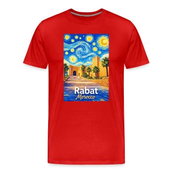 Rabat Maroc Nuit étoilée - T-shirt bio Premium Homme - rouge - Devant - Damien (186cm)