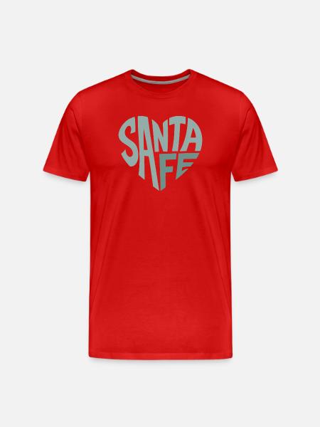 Santa Fe Lettering Heart - Men's Premium Organic T-Shirt - red