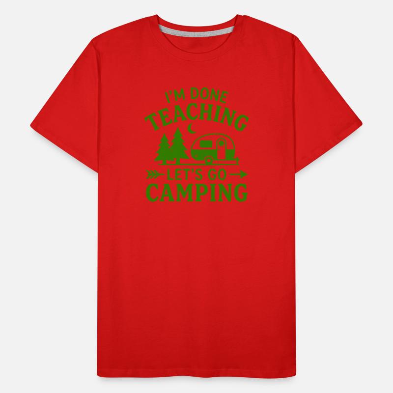 T-Shirt Retired Teacher Camping Caravan Men's Premium Organic T-Shirt