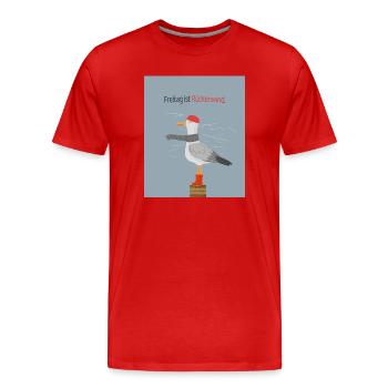 Freitag ist Rückenwind Möwe Spruch - Männer Premium Bio T-Shirt - Rot - Vorne - Damien (186cm)