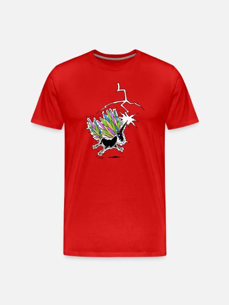 Einhorn-Blitzableiter - Männer Premium Bio T-Shirt - Rot