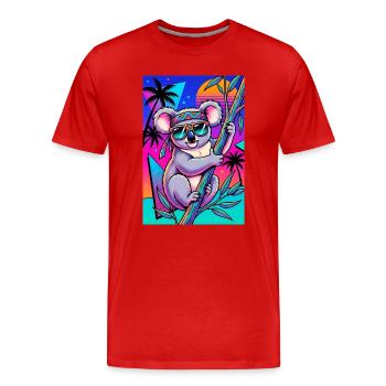 Koala - Männer Premium Bio T-Shirt - Rot - Vorne - Damien (186cm)