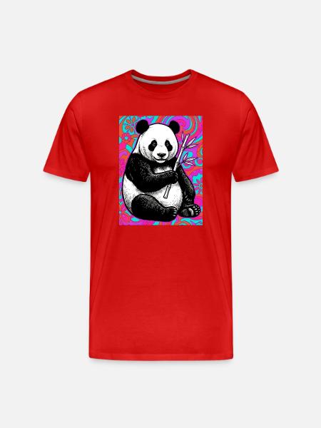 panda - T-shirt bio Premium Homme - rouge