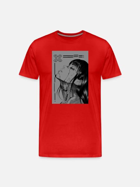 Mechanical dream in black and white - Men's Premium Organic T-Shirt - red