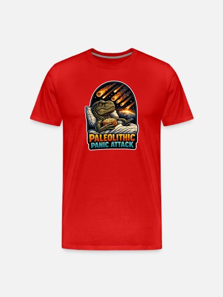 Emo Dinosaur, Sad Dino, Emotional - Men's Premium Organic T-Shirt - red