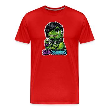 Emo-dinosaurier, Trauriger Dino, Emotionaler - Männer Premium Bio T-Shirt - Rot - Vorne - Damien (186cm)