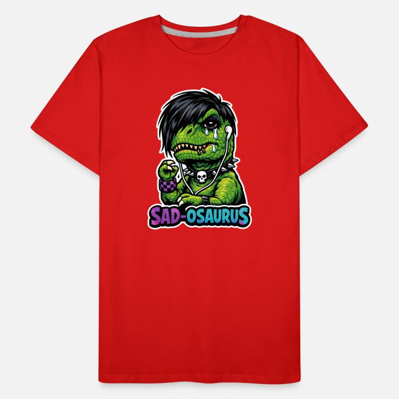 Emo Dinosaur, Sad Dino, Emotional Men's Premium Organic T-Shirt