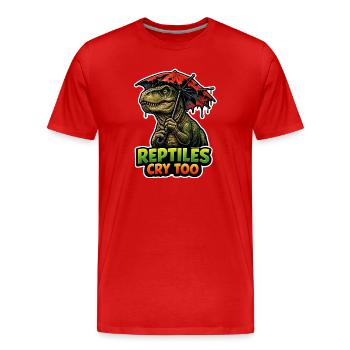 Emo-dinosaurier, Trauriger Dino, Emotionaler - Männer Premium Bio T-Shirt - Rot - Vorne - Damien (186cm)