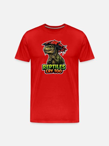 Emo-dinosaurier, Trauriger Dino, Emotionaler - Männer Premium Bio T-Shirt - Rot