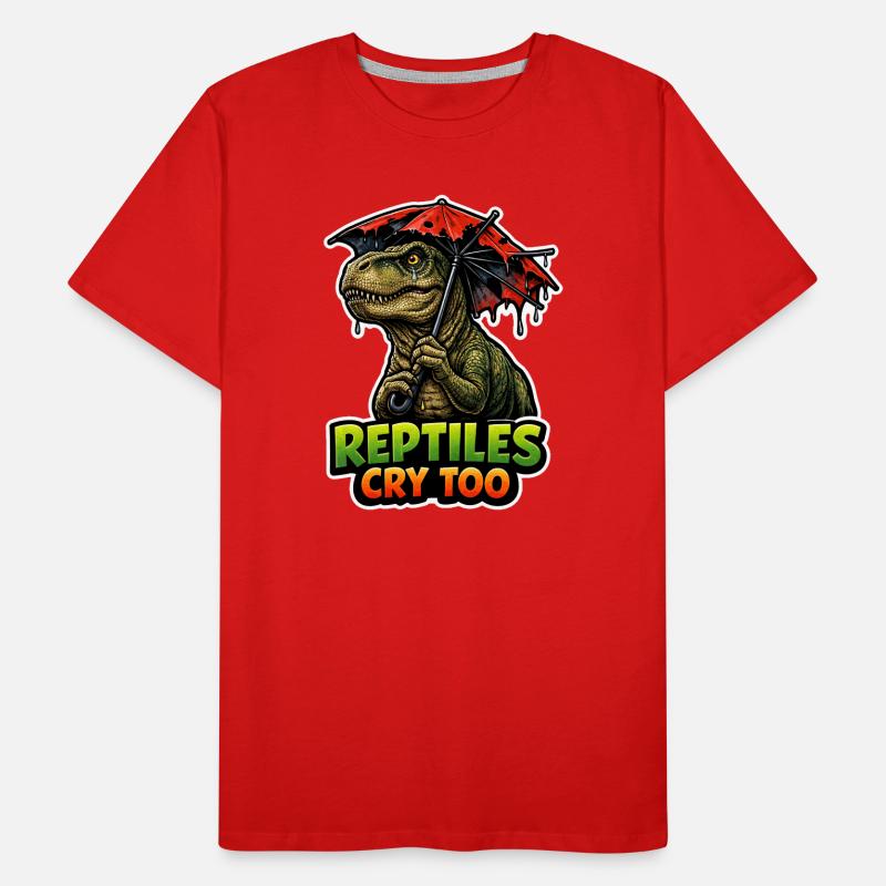 Emo Dinosaur, Sad Dino, Emotional Men's Premium Organic T-Shirt