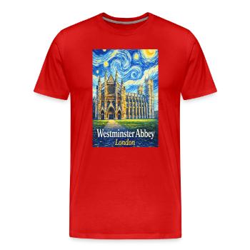 Westminster Abbey Starry Night Style - Men's Premium Organic T-Shirt - red - Front - Damien (186cm)