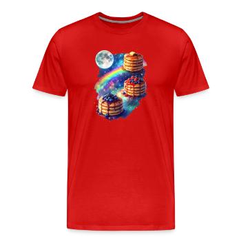 Galaxie Cosmic Pancakes - T-shirt bio Premium Homme - rouge - Devant - Damien (186cm)