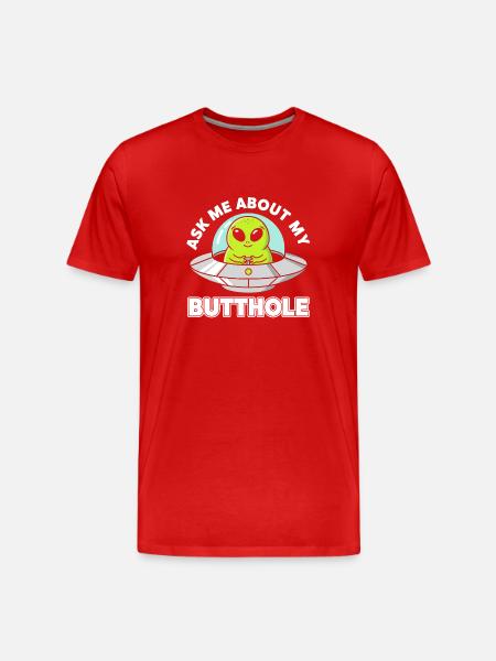 Alien UFO Humor Saying - Men's Premium Organic T-Shirt - red