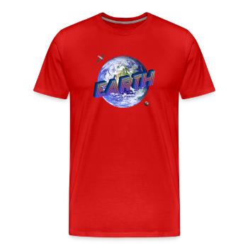 EARTH - Outer Space Series - Men's Premium Organic T-Shirt - red - Front - Damien (186cm)