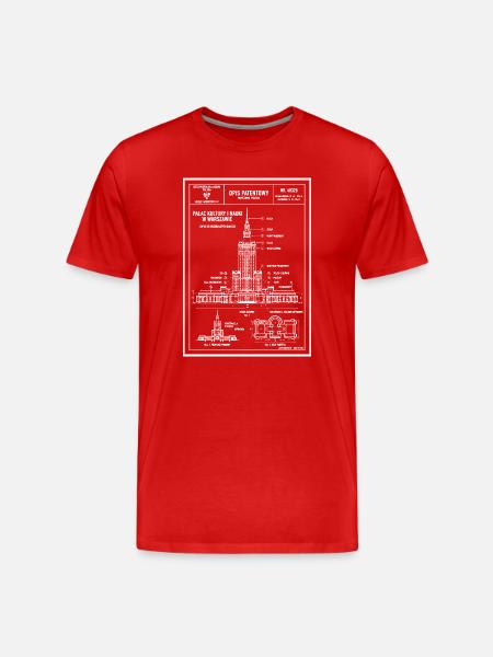 WARSZAWA Patent Blueprint - Men's Premium Organic T-Shirt - red
