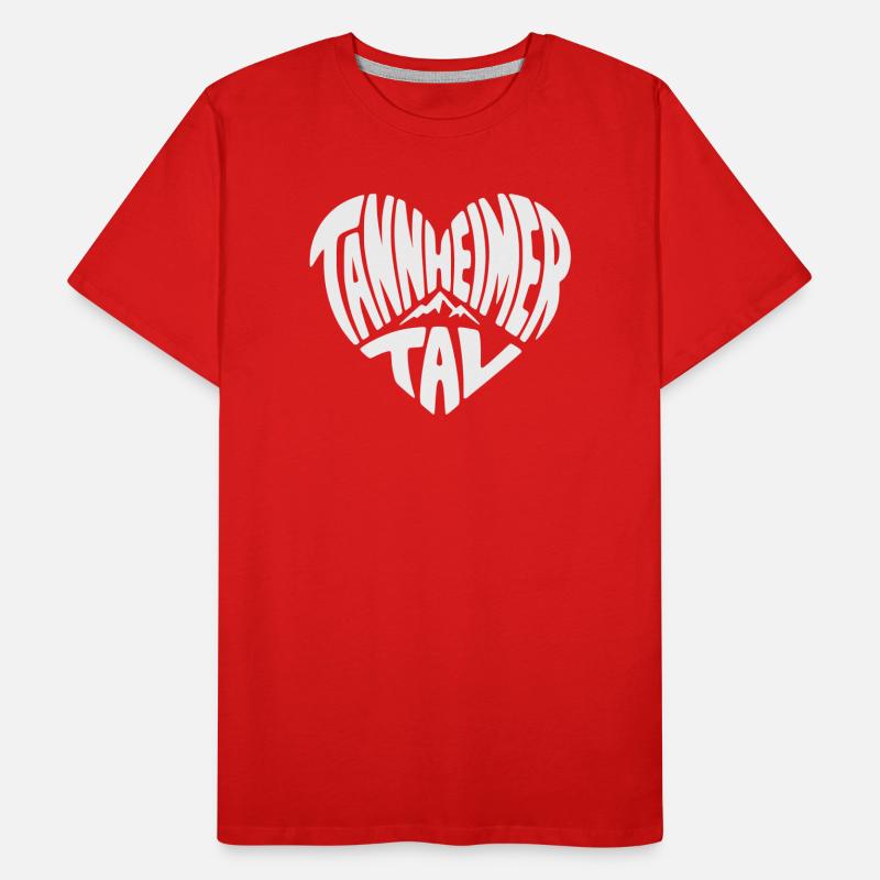 Tannheimer Tal Heart Shape Mountain Logo Men's Premium Organic T-Shirt