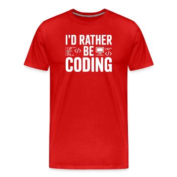 Je préfère coder - T-shirt bio Premium Homme - rouge - Devant - Damien (186cm)