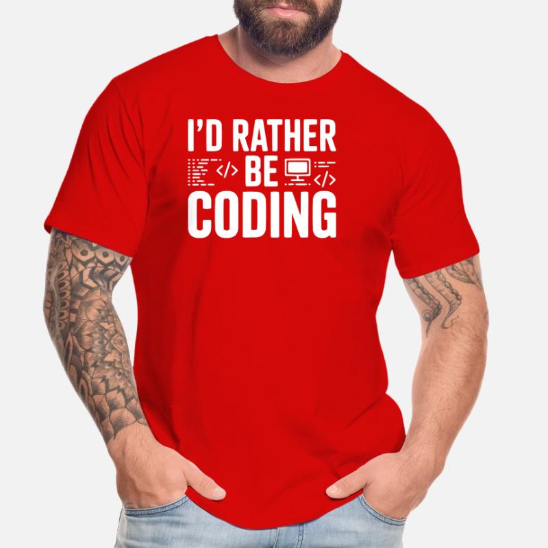 I'd Rather Be Coding Men's Premium Organic T-Shirt
