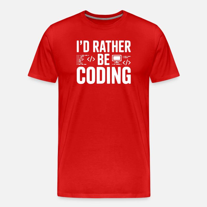 Je préfère coder - T-shirt bio Premium Homme - rouge